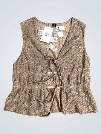 KIABI Damen ärmelloses Peplum-Top mit Bindeband