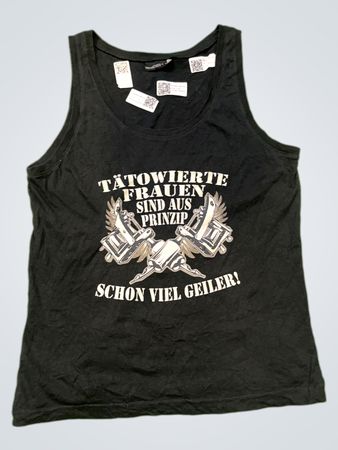 Schwarzes Grafik-Tanktop