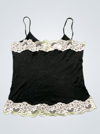 Filo di Scoria Black Lace Trim Cami Top