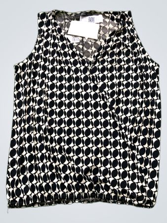 Mish Black and White Geometric Print Ärmelloses Top