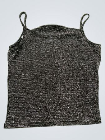 Schwarzes glitzerndes Spaghettiträgershirt