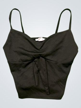 Amisu Schwarzes Gekürztes Trägershirt