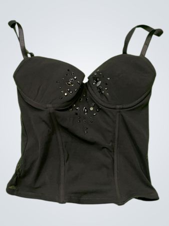 H&M schwarzes, verziertes Korsett-Top