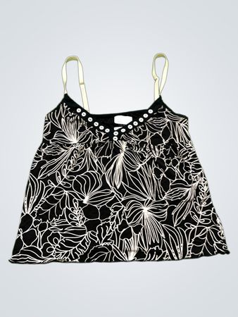 Schwarzes und weißes Blumen-Camisole
