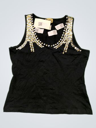 Schwarzes Tanktop mit Pailletten