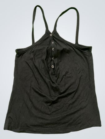 Schwarzes Tanktop mit Knöpfen