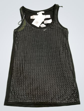 KOOKAI schwarzes Tanktop mit strukturiertem Vorderteil