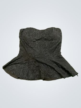 Schwarzes Peplum-Trägerloses Oberteil