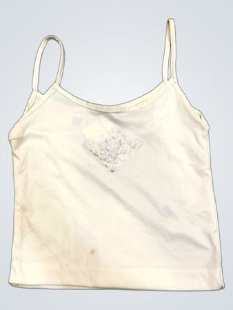 Weißes Trägershirt mit Verzierung