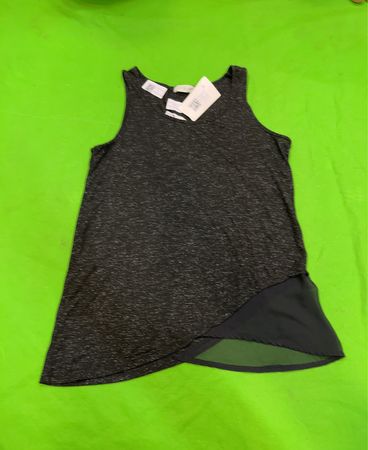 Cache Cache Black Sparkle Sheer Hem Tank Top