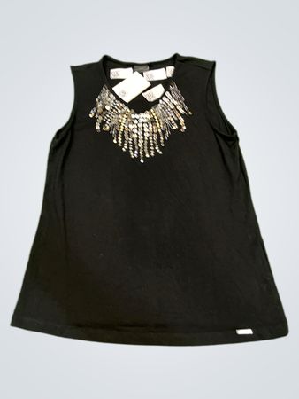 Ihr Sixth Sense Schwarzes Verziertes Tank Top