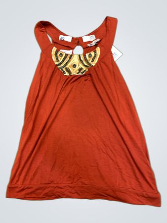 K.Woman Red Tanktop mit verzierten Ausschnitt