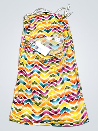 Trägerloses Maxikleid mit Zickzackmuster
