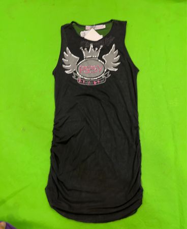 Sexy PS2Y TEENS Schwarzes Raffung Ärmelloses Kleid