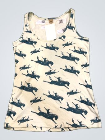 AJC Weißes Tanktop mit Pferdemuster