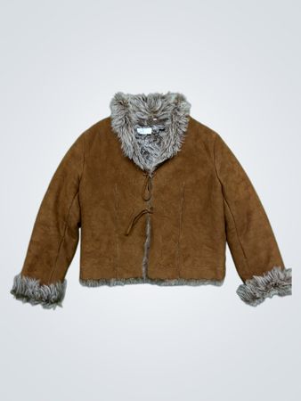 DANIEL BENJAMIN Faux Fur Trimmed Jacket