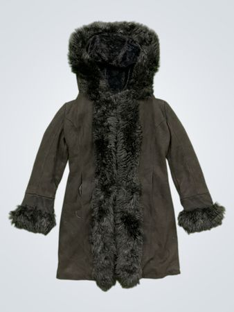 ONLY FASHION Black Hooded Faux Fur Trimmed Coat