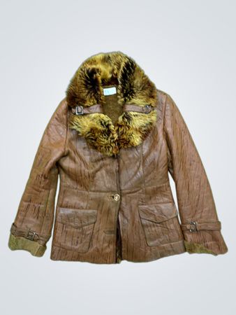Brown Faux Fur Trimmed Jacket