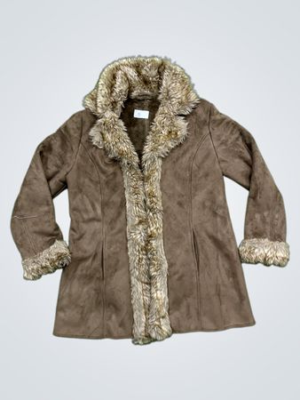 Brown Faux Fur Trimmed Jacket