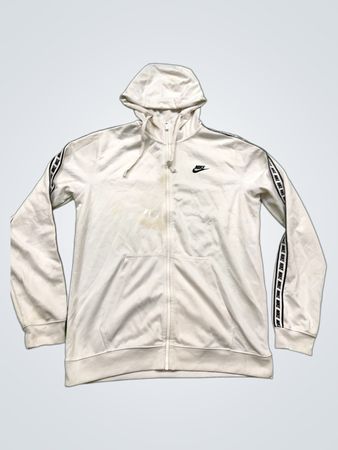 Nike White Zip-Up Hoodie