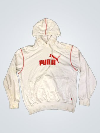 Puma Weißer Hoodie mit rotem Logo
