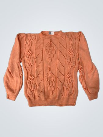 Pfirsich Traube Verzierte Strickjacke