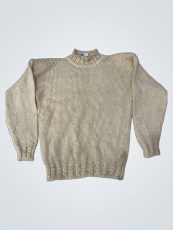 Atlandia von Gevir "Handmade in China" Creme Mock Neck Pullover