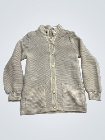 Cremfarbener Strick-Cardigan mit Taschen
