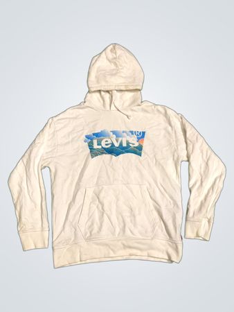 Levi's Weißes Grafik-Logo Hoodie