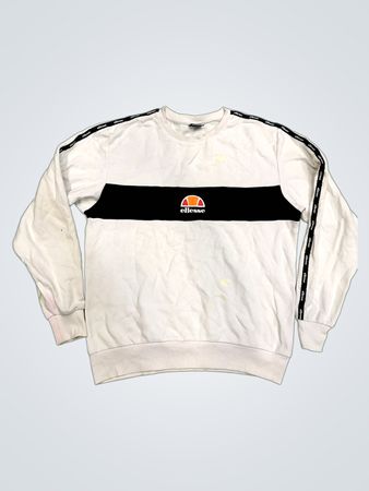 ellesse Weißes Sweatshirt mit schwarzem Streifen