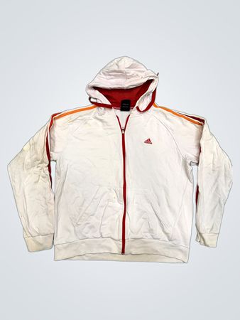 Adidas White Full Zip Hoodie