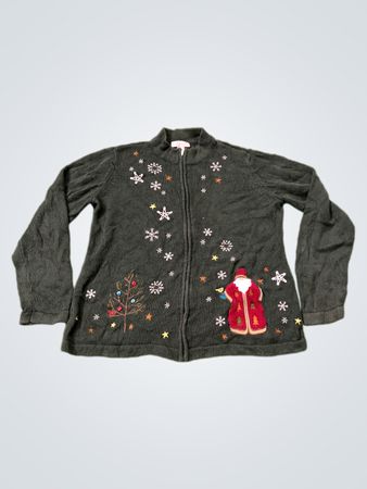 Weihnachtsmann und Baum Zip-Up Pullover