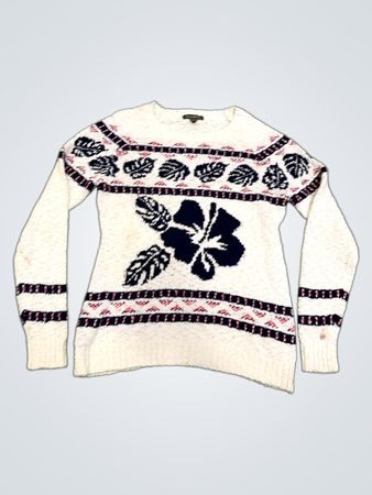 Tommy Bahama Damen Weiß Floral Strickpullover