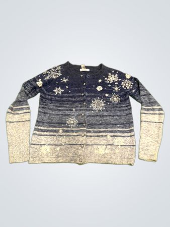 Dressbarn Women's Snowflake Cardigan