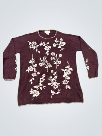 Worthington Damen Blumenbestickter Pullover