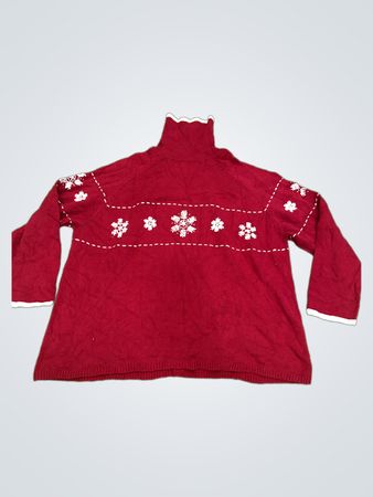 Sonoma Genuine Jean Company Woman Roter Schneeflocken Rollkragenpullover