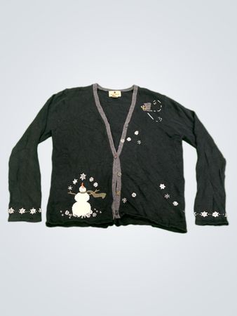 Woolrich Damen Langarm Schneemann Cardigan