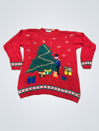 Jennifer Moore Handgestrickter Weihnachtsbaum-Pullover