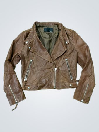 JACK&JILL Brown Leather Biker Jacket