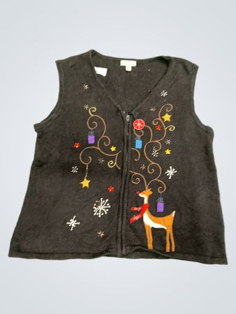 Kim Rogers Petite Christmas Reindeer Weste