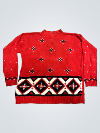 Laura Ashley Petite roter gemusterter Pullover