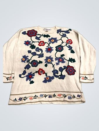 Lois Lane All Cotton Pullover mit floraler Stickerei