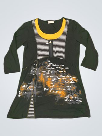 CANDA PREMIUM Schwarzes Kleid mit Grafikdruck