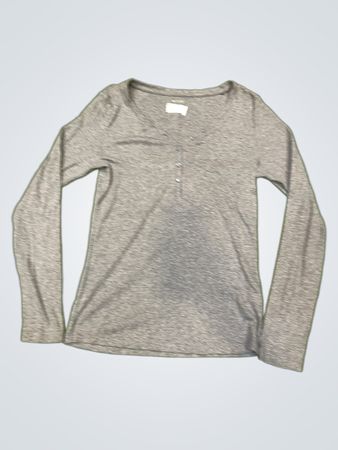 Esmara Damen Langarm-Henley-Shirt in Grau