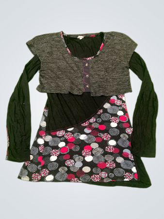 Lagenkleid mit Kreis-Muster