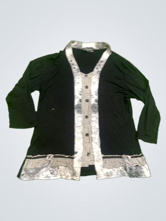 VETISTYLE PARIS Schwarz-Weißer Button-Up-Cardigan