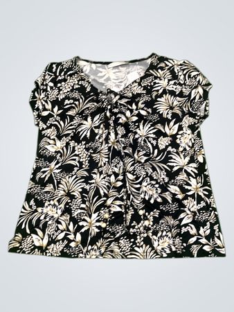 Armand Thiery Schwarzes Oberteil mit Blumenmuster