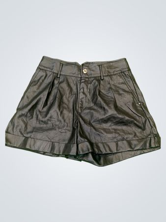 Morgan Black Faux Leather Shorts