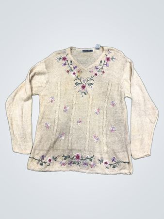 Debbie Morgan bestickter Strickpullover