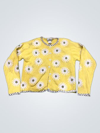 Gelb bestickter Daisy-Cardigan